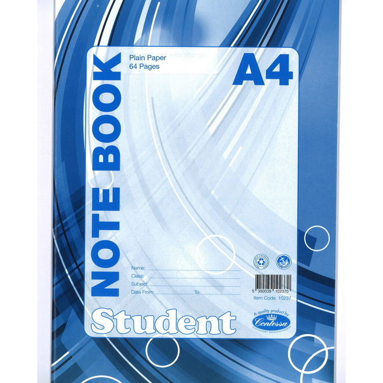 Picture of 8239 CONFESSA STUDENT A4 NOTEBOOK PLAIN PAPER 64 PAGES
